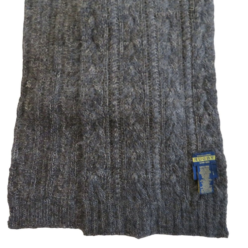 New Polo Ralph Lauren Rugby Mens Womens Mohair Blend Long Neck Scarf Vintage 90s